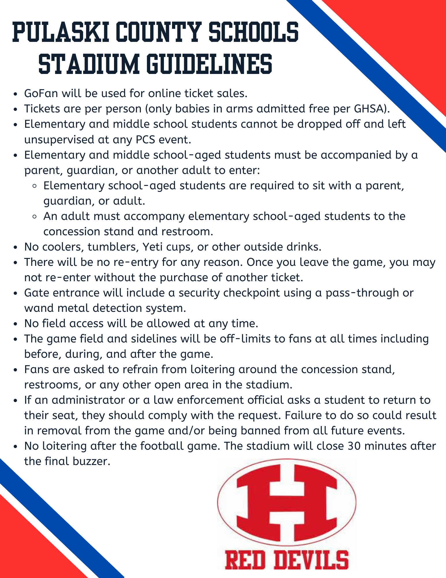Stadium Guidelines